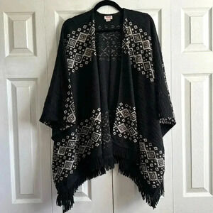 Mossimo Supply Co | Women's Black and Cream Poncho/Wrap | Size S/M P/M